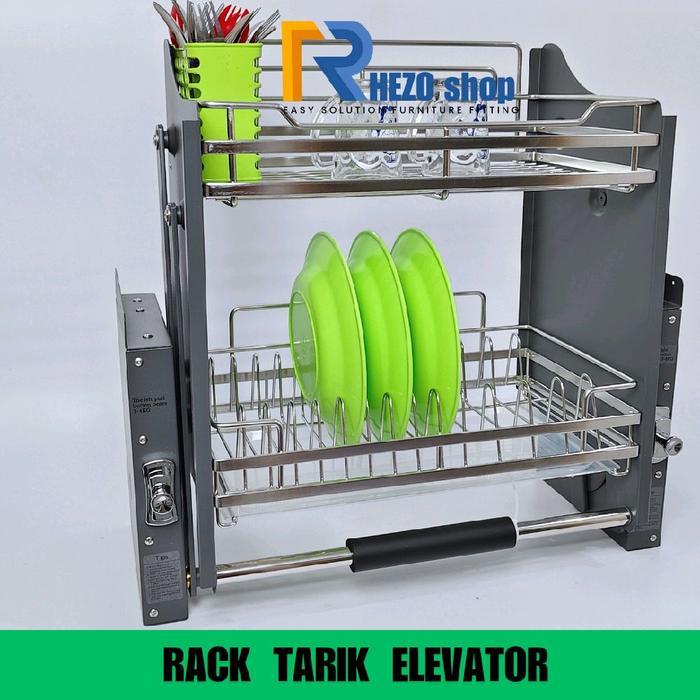 Rak Piring Tarik Elevator Disch Rack Pull Down