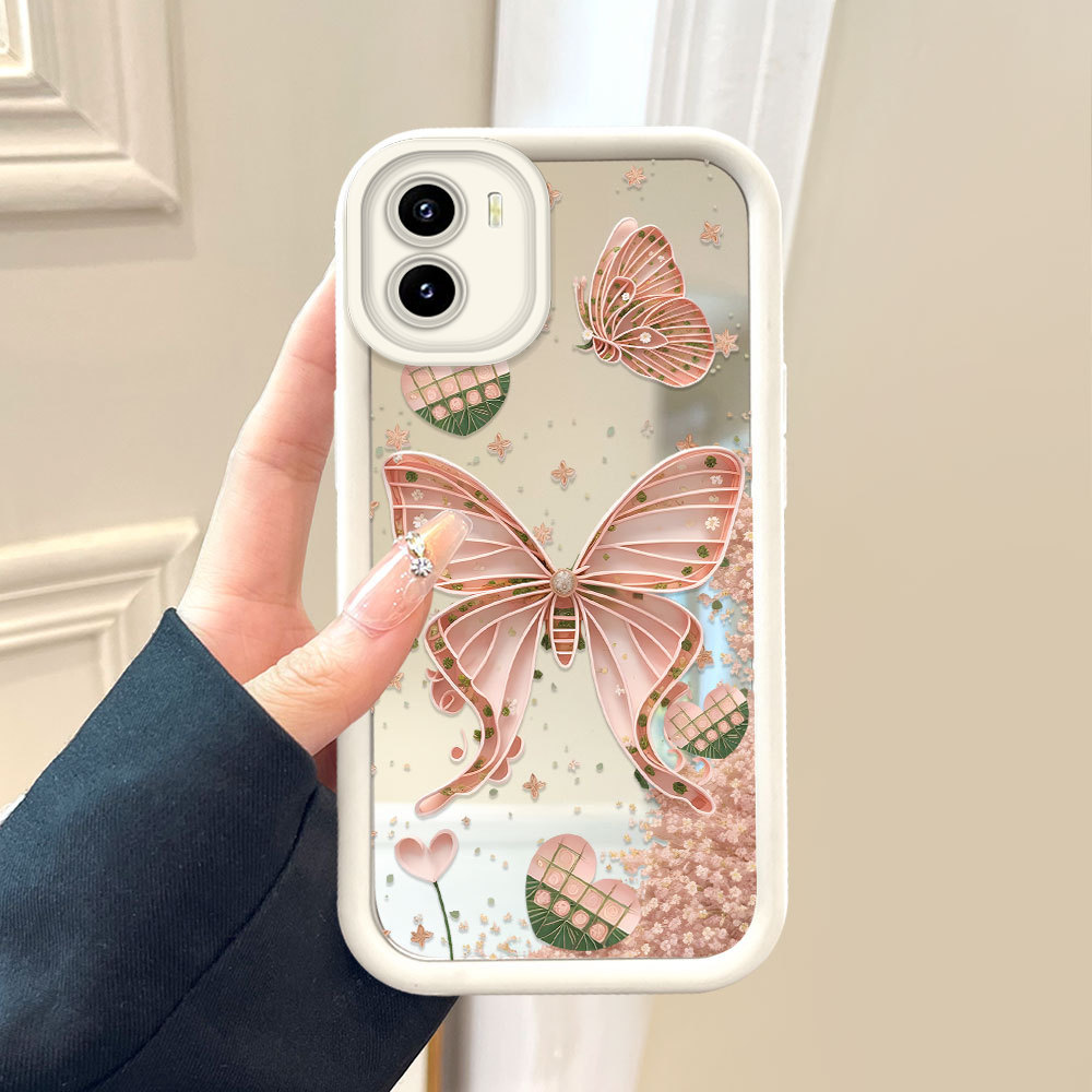 Casing Hp Untuk VIVO Y15S Y01 Y01A Y15A Y15C Cermin Softcase Case Phone Kesing Kupu 1318 JZ