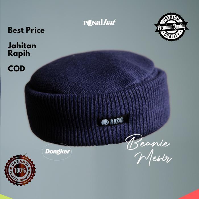 Kopiah Peci Kupluk Lipat Songkok Mesir ROSAL Peci Beanie Cap - Peci Kupluk Rajut