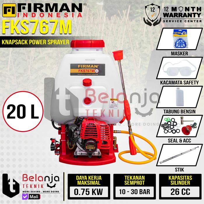 Terlaris Firman Power Sprayer Fks769M Alat Semprot Hama Tangki 15L Nozzle Semprotan Selang Fks769