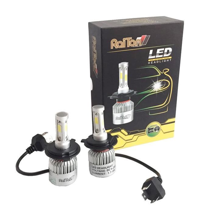 Raiton Led Headlight Bulb H-4 / Bohlam Headlight Led Mobil H-4 Raiton