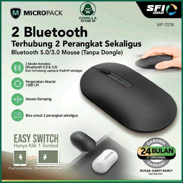 Ada Stok Micropack Mouse Dual Bluetooth 5.0 & 3.0 Inspire 2 - Black