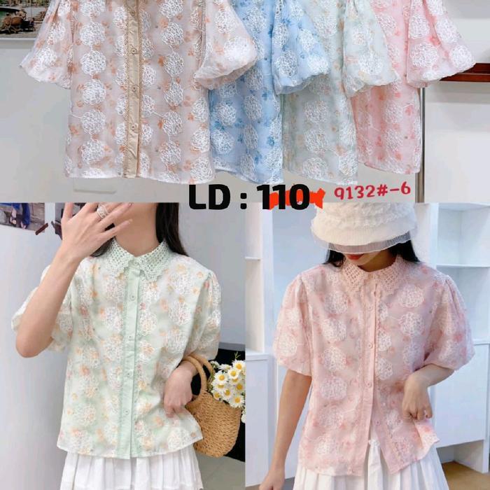 Terbaru Atasan Import Bkk Organza Baju Wanita Organza Motif Bunga Premium