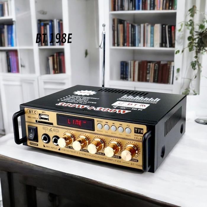 ROBOT - Power Amplifier Wireless BT 5.0 BT-198E ECHO 300W+300W Amplifier ECHO Karaoke Bluetooth