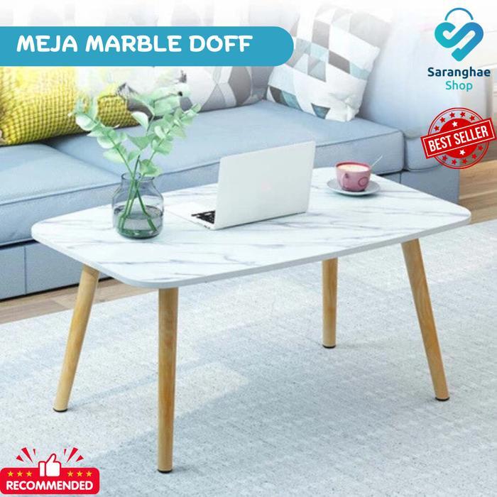 Promo [Sh] Cod Meja Ruang Tamu Minimalis Coffee Table Meja Estetik Nordic Meja Ikea Kaki Kayu Bulat