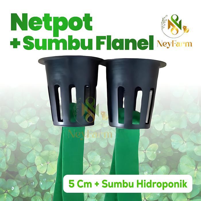 Netpot Hidroponik dan Sumbu Flanel Hidroponik, Netpot Sumbu Flanel Hidroponik