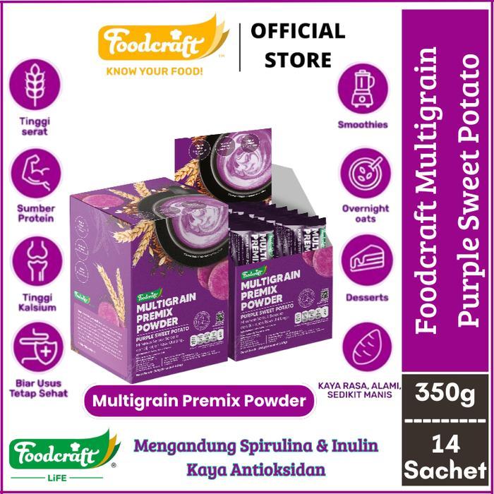 ready EXCLUSIVE Foodcraft Multigrain Premix Powder Ubi Ungu Purple Sweet Potato Healthy Drink