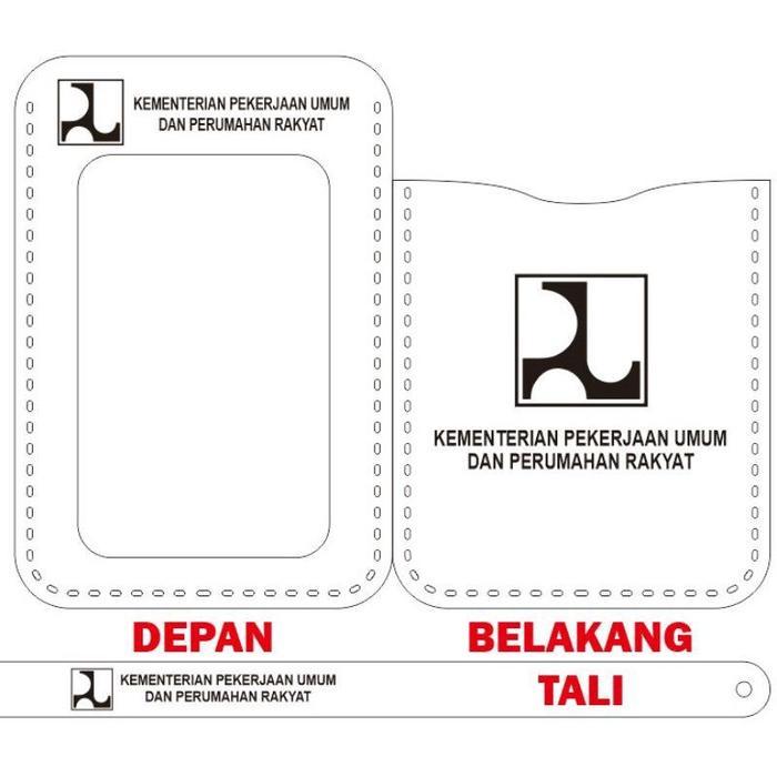 ID Card Kulit Custom Gantungan ID Card Kulit Asli Lanyard ID BSI