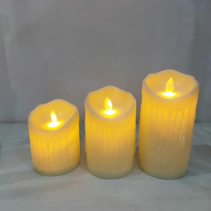 Lilin Elektrik Motif Leleh Medium - Lilin Elektrik Led - Lilin Led
