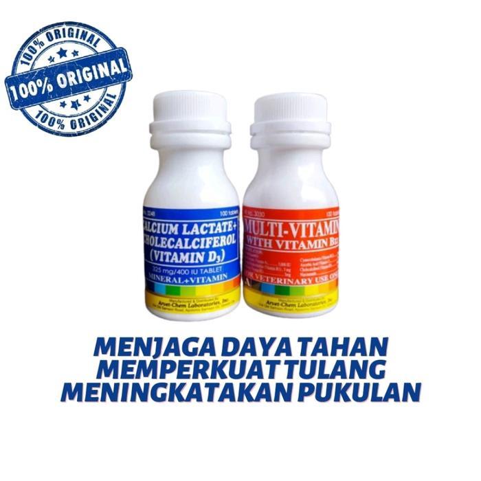 Multivitamin Ayam & Calcium Lactate Otot Stamina Ayam Import Kalsium Terlaris