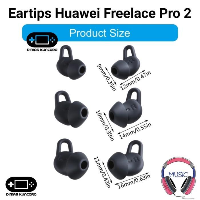 Eartips Huawei Freelace Pro Series Silicone Silikon 1 2 Ear Tip Tips Eartip Huawei Freelace Pro 1 2