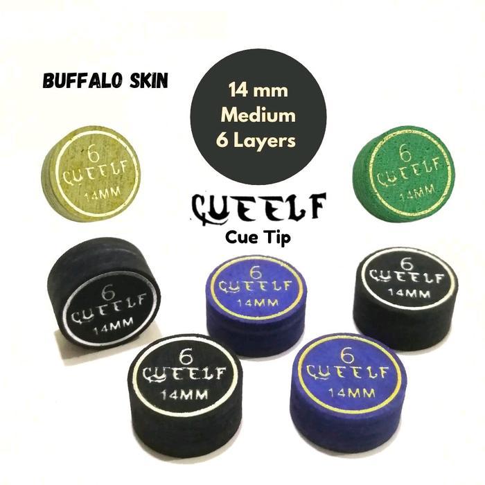 Terlaris CUE ELF Cue Tip Play Billiard Bahan Kulit Kerbau Gratis Ongkir