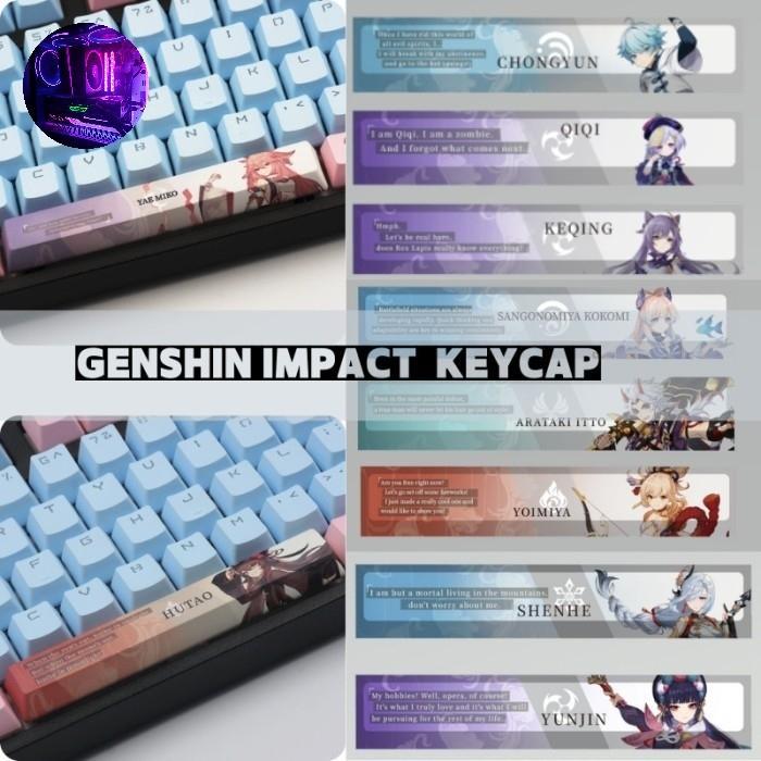Ada Stok Keycap Keycaps Spacebar Genshin profile OEM Ganyu hutao raiden shogun kamisato ayaka