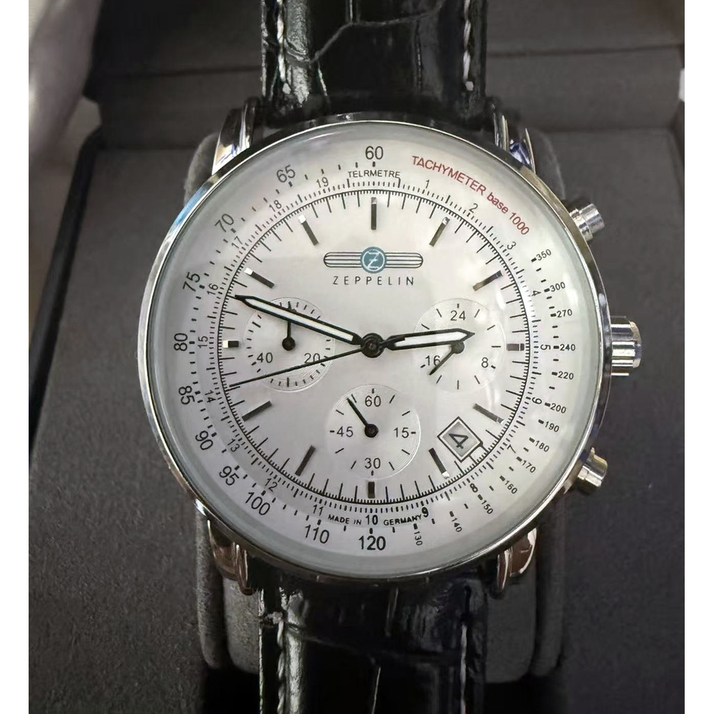 Zeppelin Men's Watch Small Second Hand Chronograph Automatic Date Quartz Watch Classic Retro