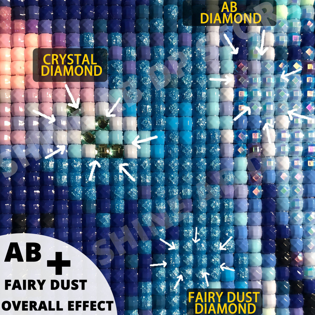 AB Elsa Diamond Painting Fairy Dust Disney Princess Full Drill Embroidery Dumbo Mosaic Winnie The