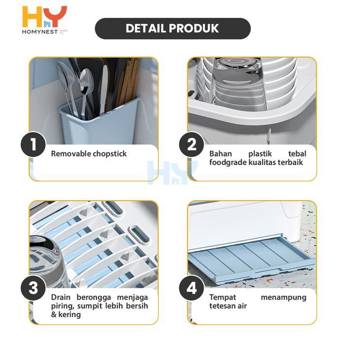 Flash Sale Homynest Rak Tempat Gelas Piring Anti Debu Dengan Penutup Berkualitas Original