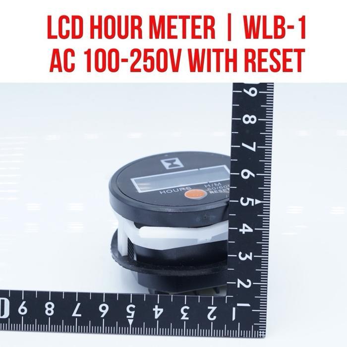 TERBARU DRIV WLB-1 LCD Digital Hour Meter AC 100V - 250V 50Hz - 60Hz 5 Digit HourMeter with Reset