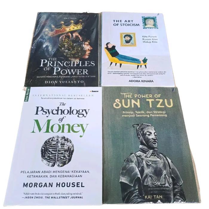 Paket 4 Buku Motivasi Psychology Money Principles Power The Art Stoicism Suntzu Hijau
