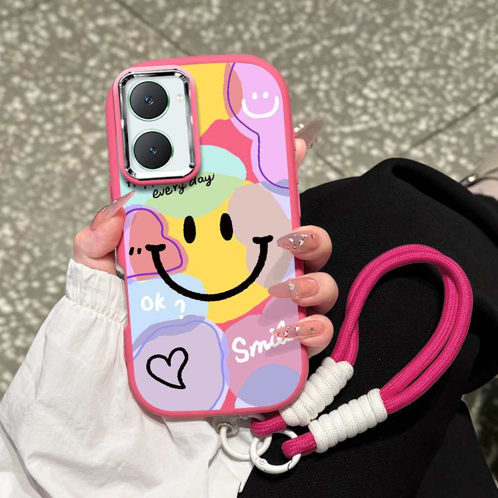 Casing HP Softcase Tali Gantungan Lanyard VIVO Y03 Y03T Y18 Y18E Korean Style Cute Lucu PDD-5023