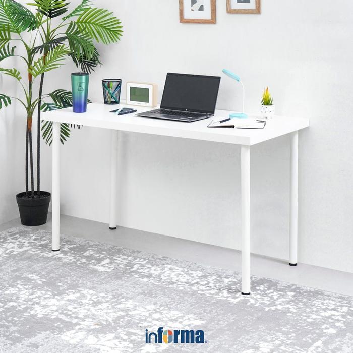 ASLI Informa Berka 120 cm Meja Kantor - Putih Meja Kerja Belajar Laptop Minimalis Perabot Kantor