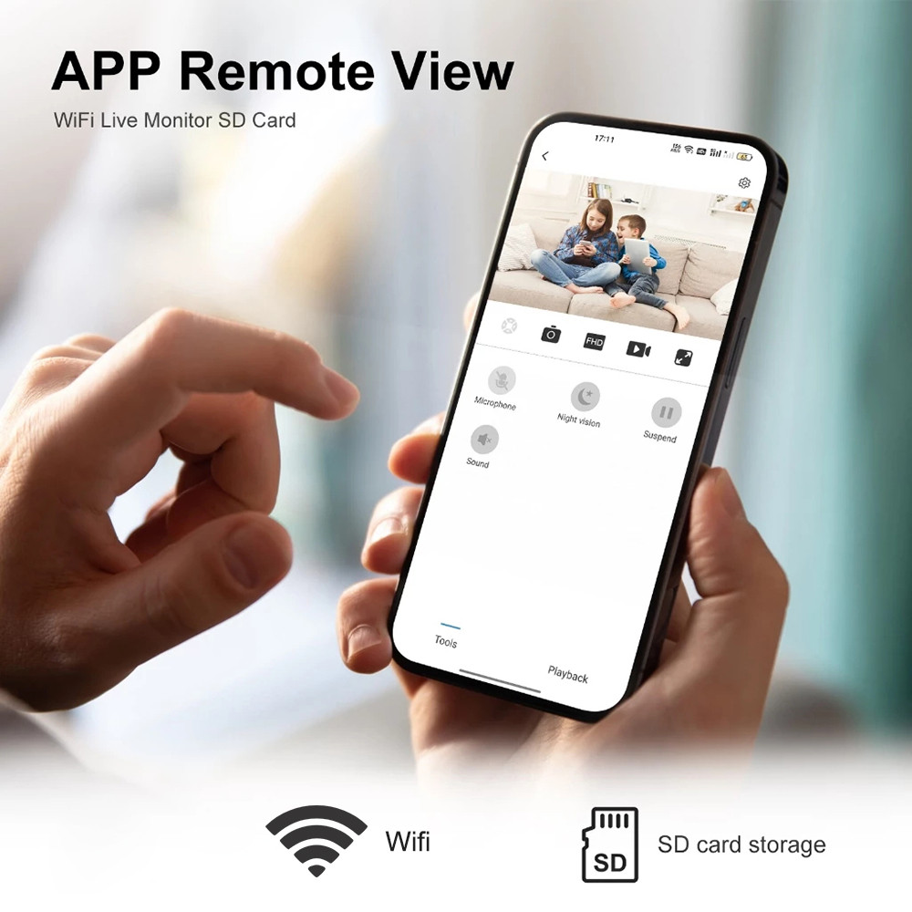HD 1080P DIY WiFi Ca Portable Video Wireless Webcam Recorder Micro Camcorder P2P Loop Recording