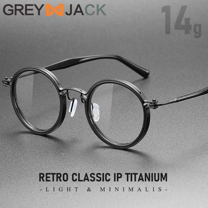 Grey Jack Frame Titanium Oval Anti Radiasi