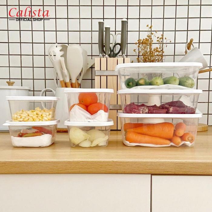 Toples Kulkas Set Calista Oita Putih Set Isi 10Pcs/ Toples Food Kontainer/Container Kulkas Set/