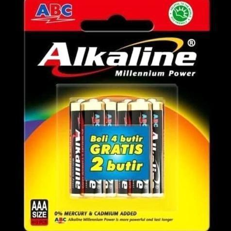 Baterai ABC Alkaline A3 AAA 4+2 / Baterai Remote ac A3 1 box isi 12 card