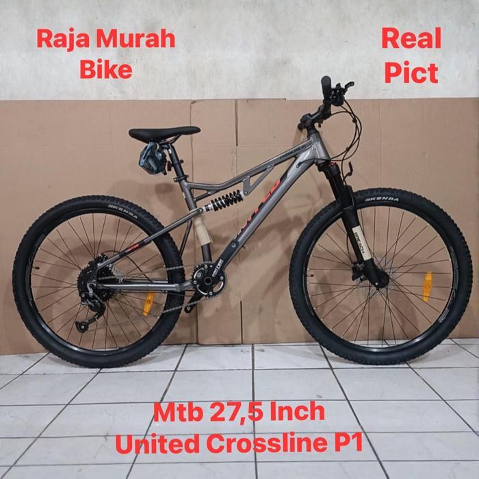 Sepeda Gunung Mtb 27,5 United Crossline P1 Double Suspension Sepeda Mtb United Crossline 27,5 Inch -