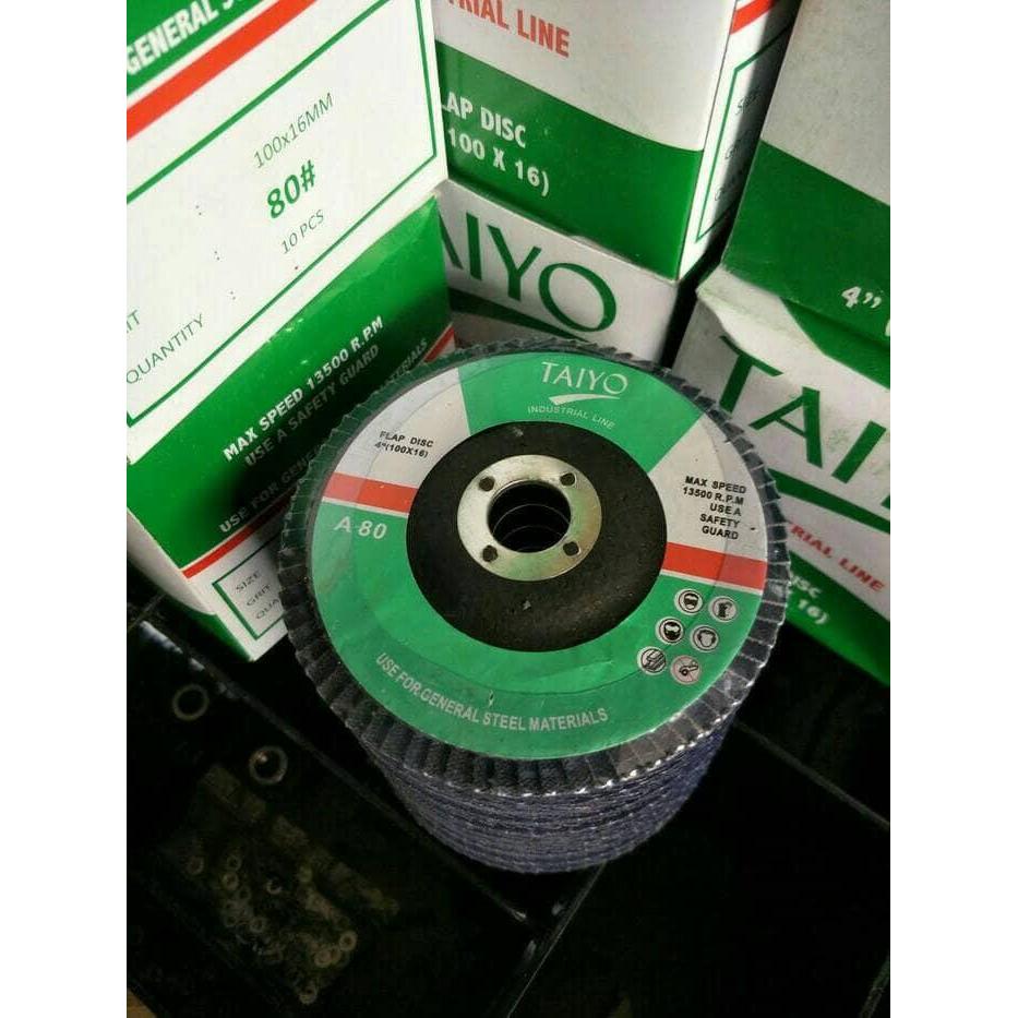 Gerinda Amplas Susun 4" Taiyo Flapdisc / Mata Gerinda Amplas Taiyo
