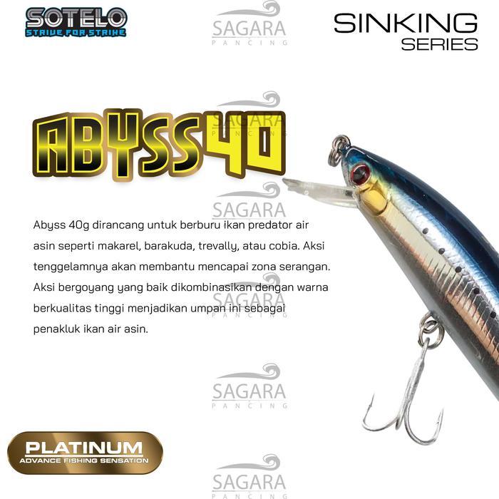 Minnow Sotelo Abyss 40 Minnow Tenggelam Minnow Sinking Umpan Pancing Lure Sotelo