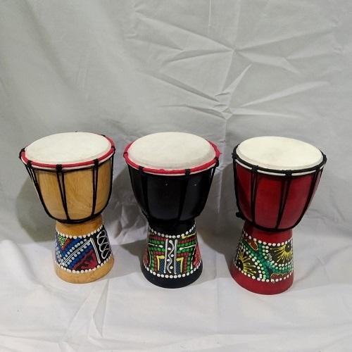 Kendang Jimbe Gendang Mainan Anak Ukuran Sedang Tinggi 25Cm Alat Musik Tradisional Bahan Kayu Dan