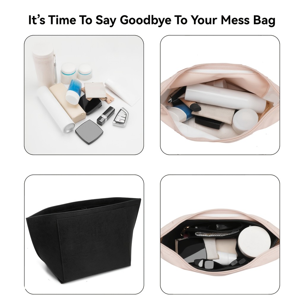 Felt Insert Bag For Longchamp Handbag r Bag Felt Cloth Makeup Bag Support Travel Portable Insert