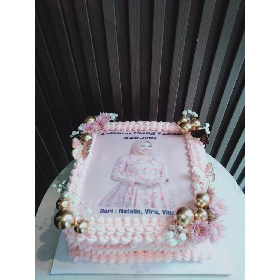 Edible Printing Cake 20x20 Custom Gambar Kue Ulang Tahun Edible Image Frosting Sheet Wafer Paper