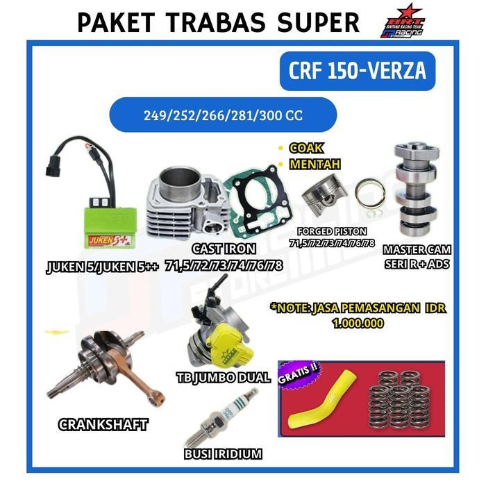 BRT Paket Trabas Gorila Super 2 Bore UP CRF 150 Menjadi 252CC - 300CC