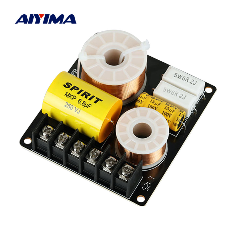 AIYIMA 100W Crossover 2 Way Tweeter Bass Audio Sound Amplifier Speaker Frequency Divider Filter Home
