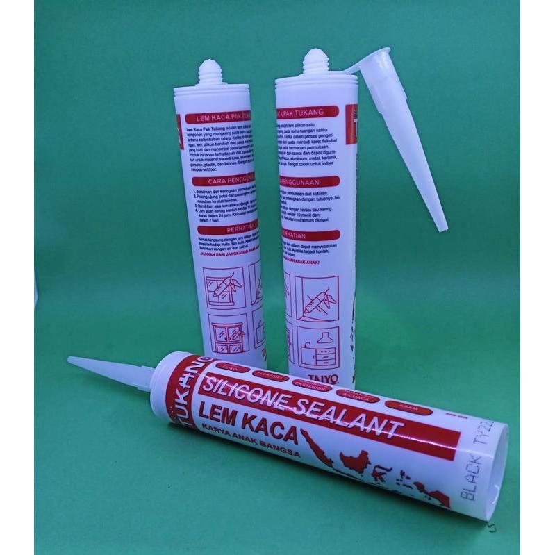 TERLARIS Lem Kaca Sealant asam kaca Botol Clear Putih Hitam Coklat abu abu