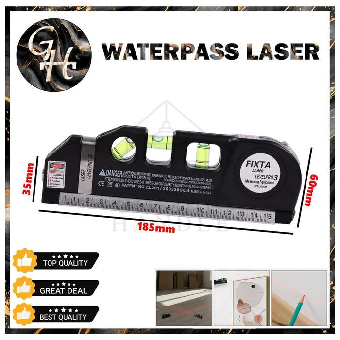 Special Waterpass Laser Level Pro 3 Penggaris Laser Waterpass Meteran Laser 250 Cm Laser Level Pro 3