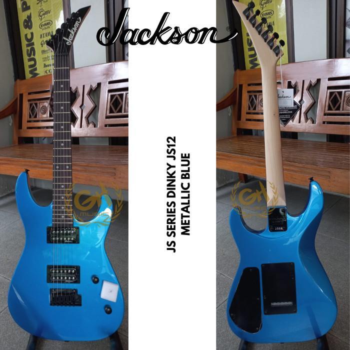 Jackson JS Series Dinky JS12 Electric Guitar, Amaranth FB - metallic blue