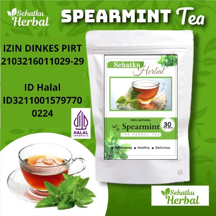 

New Spearmint leaf tea : Teh Spearmint isi 30 kantong teh celup Organik Bebas gula Daun spearmint