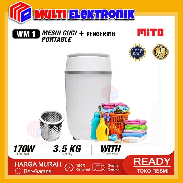 Ready Mesin Cuci Mito WM1 Mito Mesin Cuci Portable WM 1 Kapasitas 3,5Liter Mesin Cuci Portable Mito