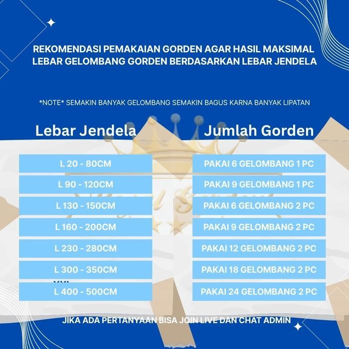 Gordeng Murah Terlaris Gorden Jendela Aesthetic Hordeng Ruang Tamu Tirai Pembatas Ruangan Gorden