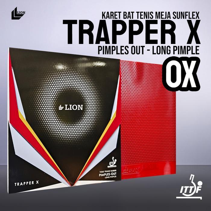 Karet Bat Tenis Meja Pingpong Lion Trapper X OX Bintik Panjang