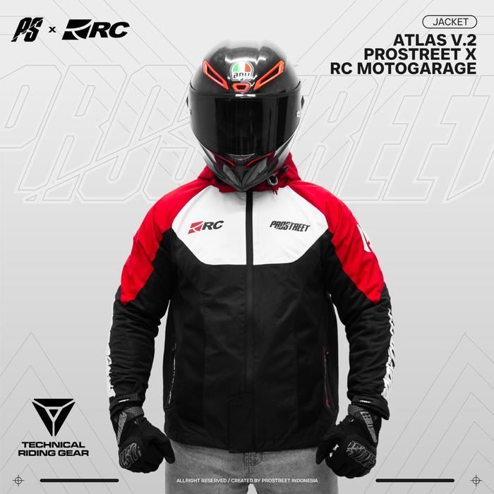 Jaket Motor - RC X Prostreet Atlas V2 Collab Black Red Jacket Original