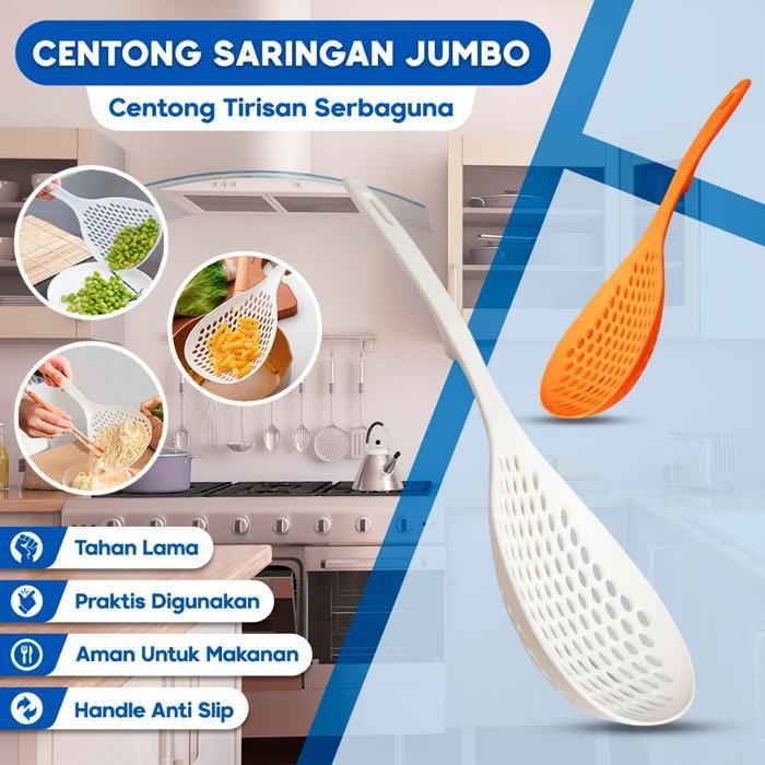Saringan Mie Centong Jumbo Serbaguna Tirisan Mie Penyaring Serbaguna Centong Plastik Tirisan Sayur