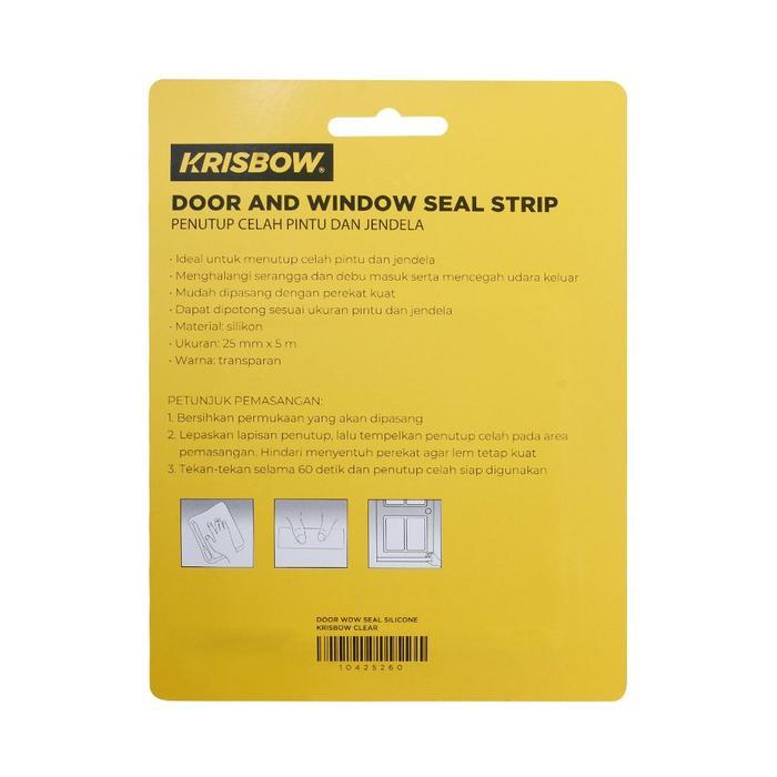 Azko Krisbow Segel Pintu Silikon Bening Door And Window Seal Strip Sealing Strip Aksesoris Bangunan