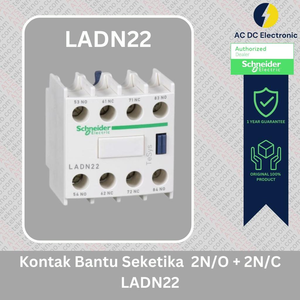 SCHNEIDER KONTAK BANTU KONTAKTOR LC1D 2 NO 2 NC LADN22