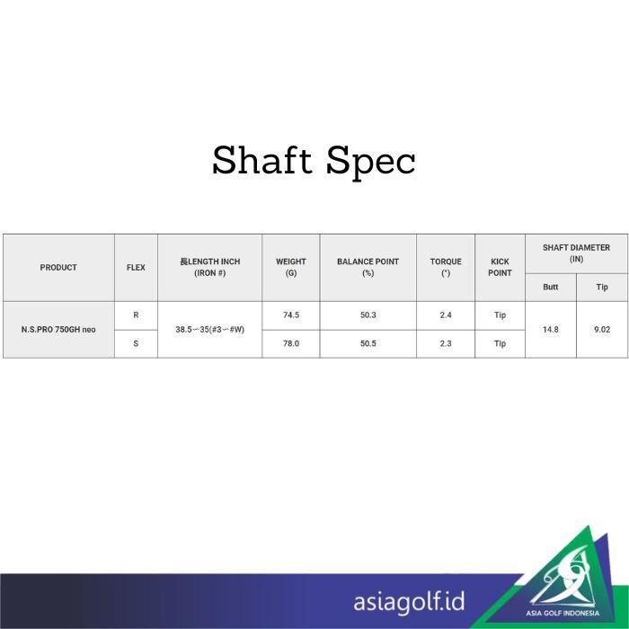 Shaft Iron Nspro 750 Gh Neo Golf Shaft Stick Golf