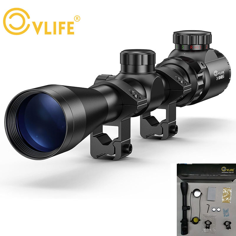 CVLIFE 3-9x40 Rifle Scope Fit 11mm Dovetail Red & Green Illuminated Optical Mil-dot Reticle Scope