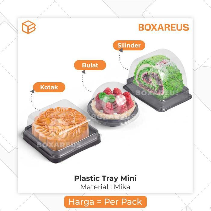mp3n- Mika Bolu Gulung Tray Mika Mooncake Alas Plastik Pie Ptp Mini Bulat Kotak